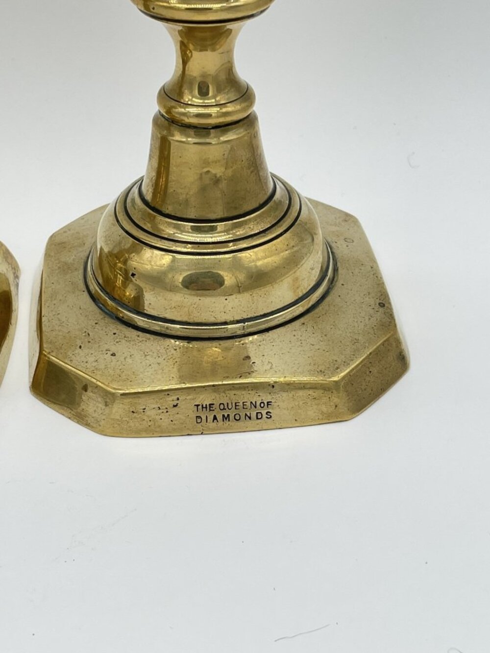 Antique 1897 English Brass Candlesticks Queen Victoria Diamond Jubilee - Picture 2 of 11